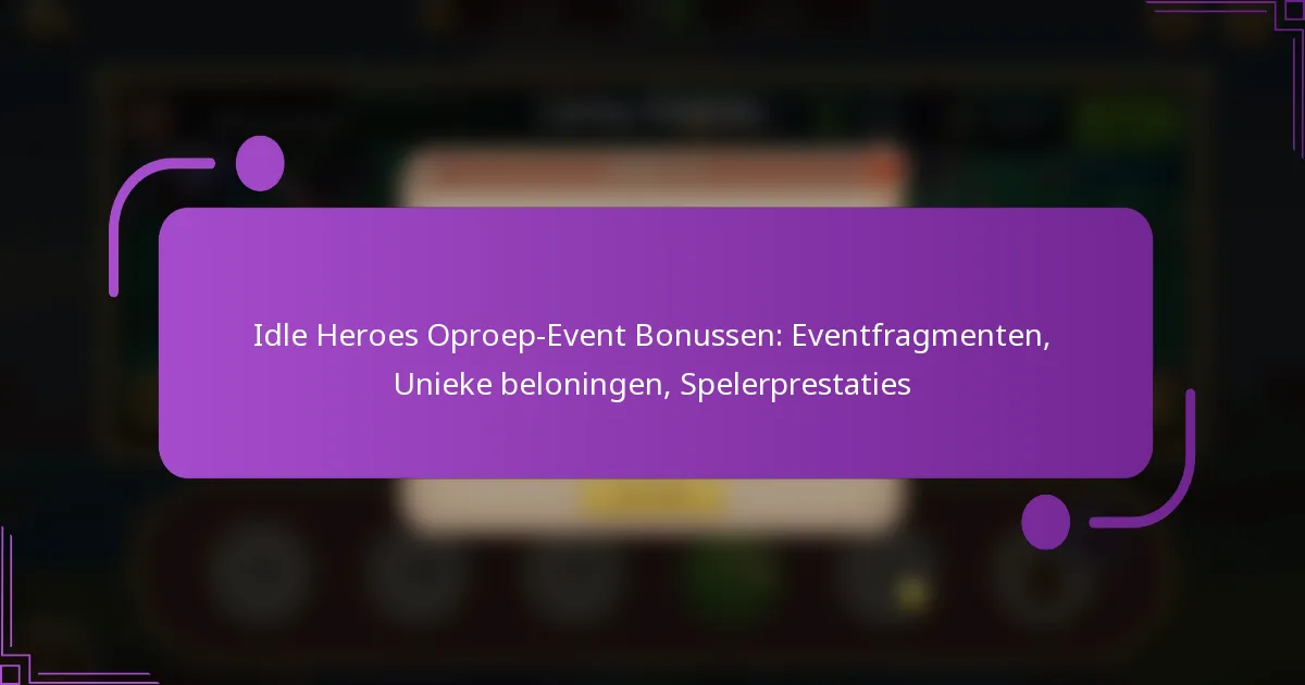 Idle Heroes Oproep-Event Bonussen: Eventfragmenten, Unieke beloningen, Spelerprestaties