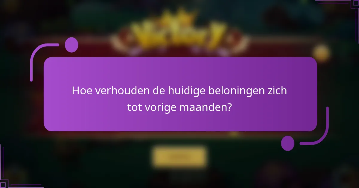 Hoe verhouden de huidige beloningen zich tot vorige maanden?